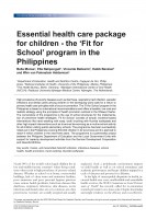 Click to Download 'Essential health care package for children – the ‘Fit for School’ program in the Philippines; International Dental Journal (2010)' Click to Download 'Essential health care package for children – the ‘Fit for School’ program in the Philippines; International Dental Journal (2010)'
